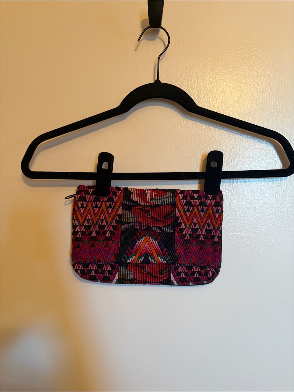 Multicolor Geometric Pattern Wristlet Clutch